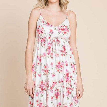 Culture Code Full Size Floral Frill Cami Dress - MimiStylez