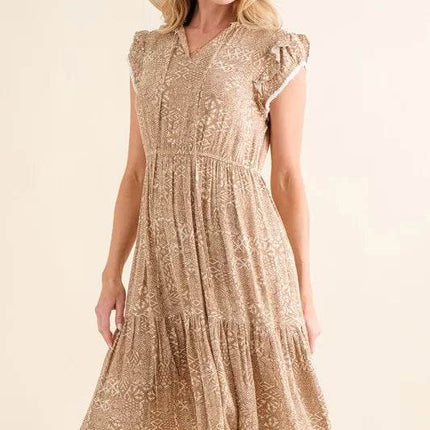 And The Why Boho Printed Tiered Maxi Dress - MimiStylez