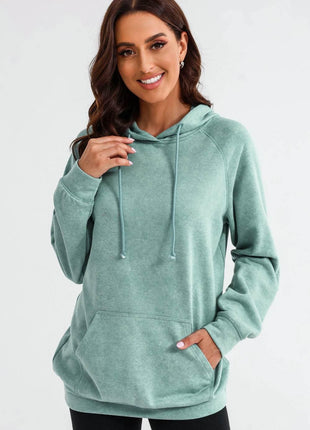Long Sleeve Front Pocket Hoodie - MimiStylez