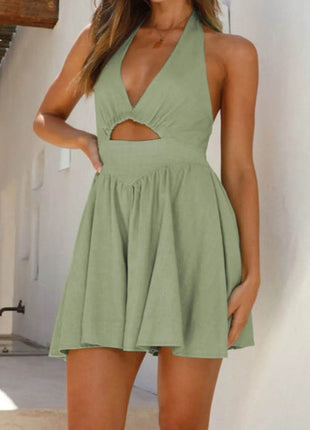 Cutout Halter Neck Mini Dress - MimiStylez