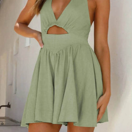 Cutout Halter Neck Mini Dress - MimiStylez