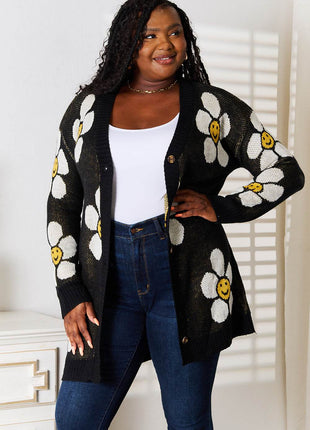 Floral Button Down Longline Cardigan - MimiStylez