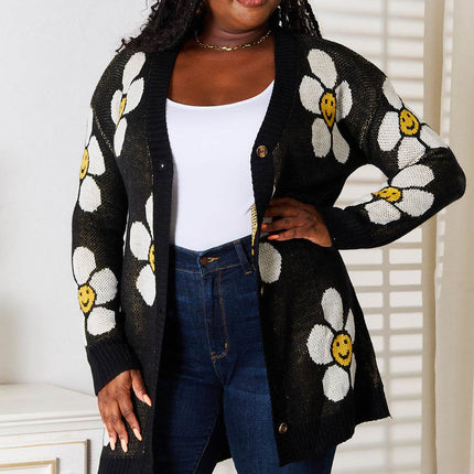 Floral Button Down Longline Cardigan - MimiStylez