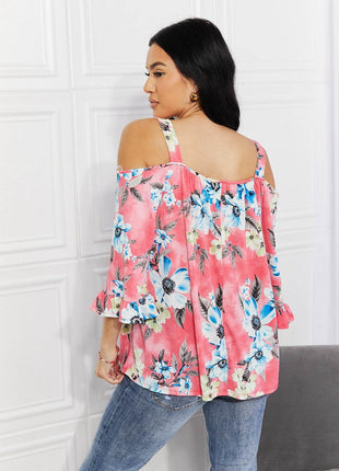 Sew In Love Full Size Fresh Take Floral Cold-Shoulder Top - MimiStylez