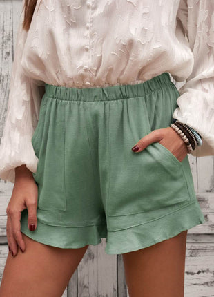 Elastic Waist Shorts with Pockets - MimiStylez
