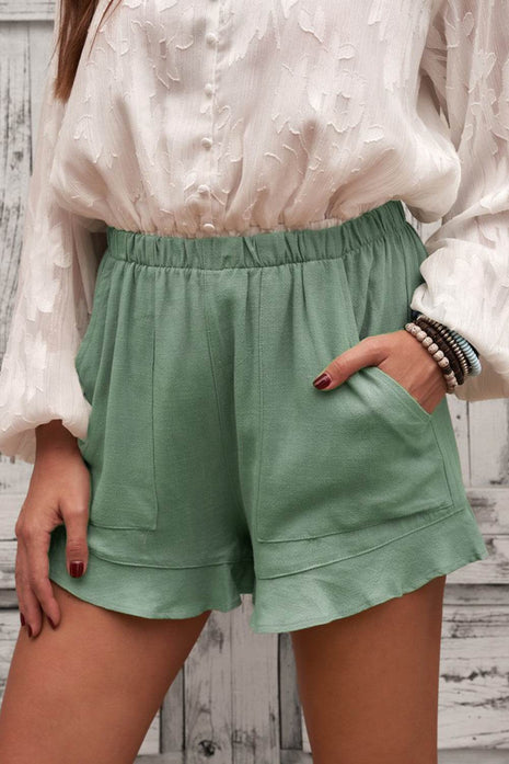 Elastic Waist Shorts with Pockets - MimiStylez