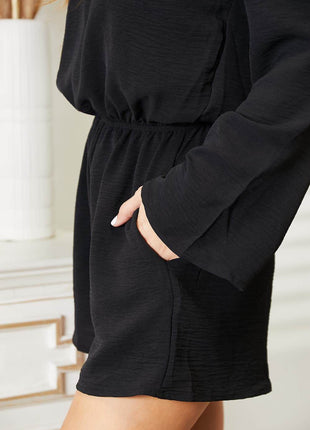 Culture Code Full Size Open Back Romper with Pockets - MimiStylez