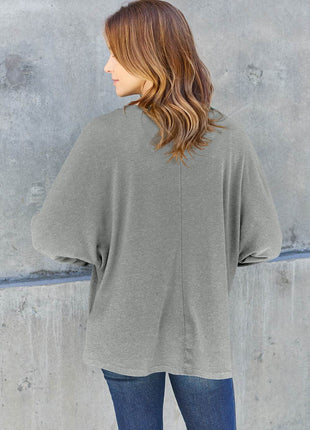 Double Take Full Size Round Neck Long Sleeve T-Shirt - MimiStylez