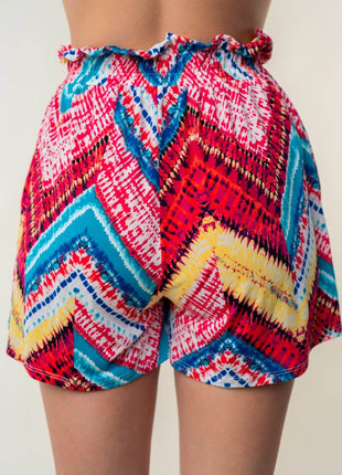 White Birch High Waisted Printed Shorts - MimiStylez