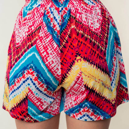 White Birch High Waisted Printed Shorts - MimiStylez