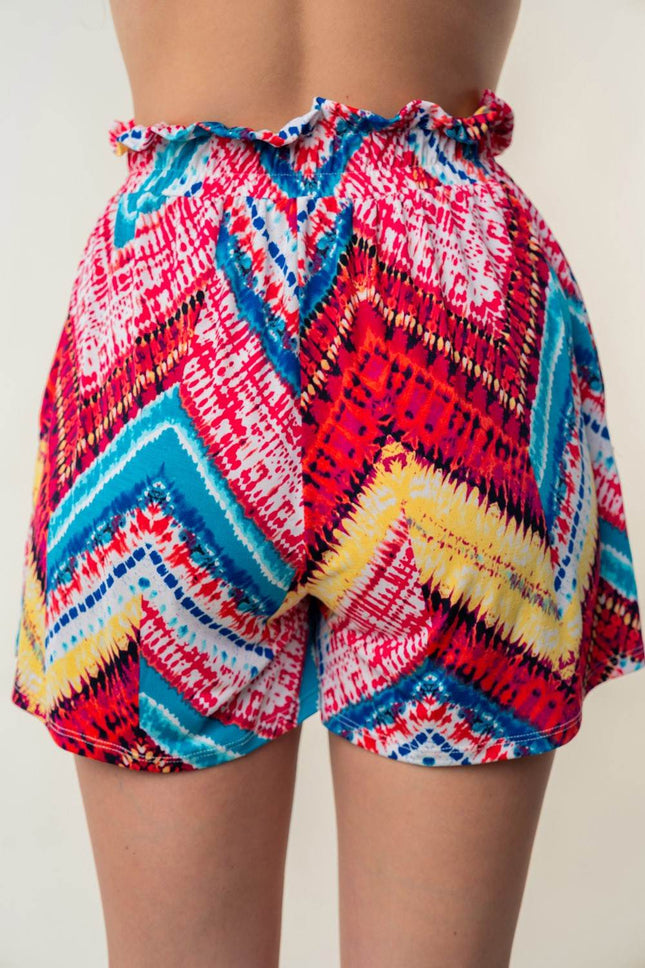White Birch High Waisted Printed Shorts - MimiStylez