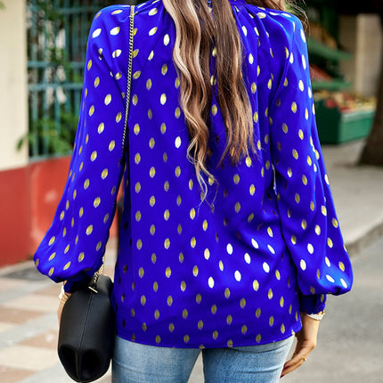 Blusa com decote falso e manga lanterna