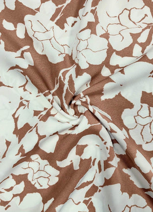 Printed V-Neck Cap Sleeve Midi Dress - MimiStylez