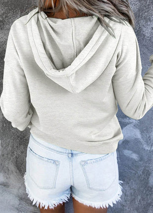 Dropped Shoulder Long Sleeve Hoodie with Pocket - MimiStylez