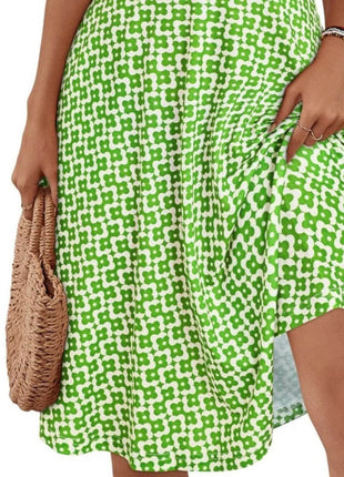 Printed Halter Neck Dress - MimiStylez