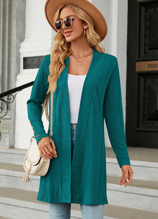 Open Front Long Sleeve Cardigan - MimiStylez