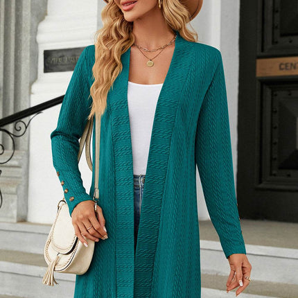Open Front Long Sleeve Cardigan - MimiStylez