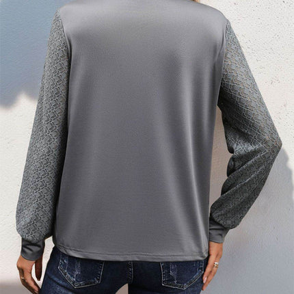 V-Neck Long Sleeve Top - MimiStylez