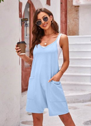 Spaghetti Strap Romper with Pockets - MimiStylez