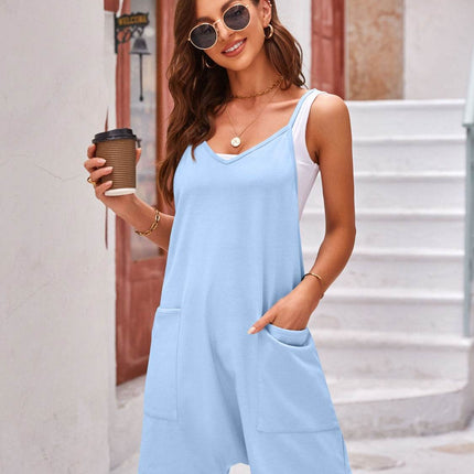 Spaghetti Strap Romper with Pockets - MimiStylez