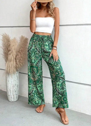 Printed Wide Leg Pants - MimiStylez