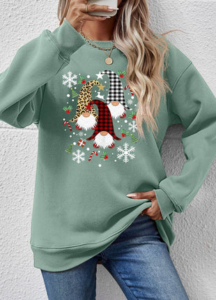 Faceless Gnomes Graphic Drop Shoulder Sweatshirt - MimiStylez