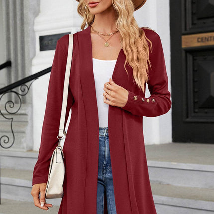 Open Front Long Sleeve Cardigan - MimiStylez