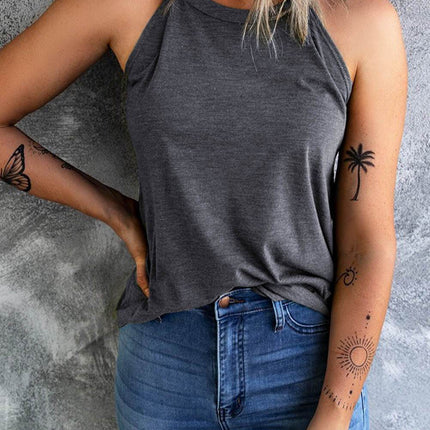 Curved Hem Grecian Tank Top - MimiStylez