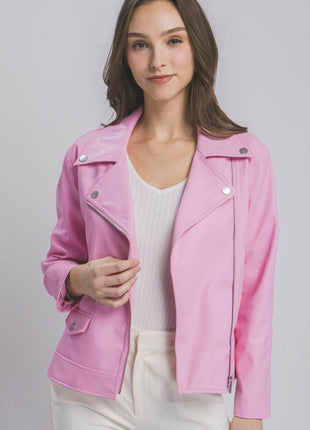 Love Tree Collared Neck Zip Up Jacket - MimiStylez
