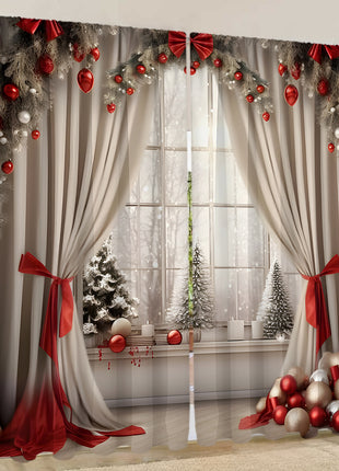 2PCs European Curtain Christmas Series