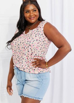 Heimish Full Size Printed Sleeveless Top - MimiStylez