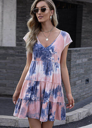 Tie-Dye Ruffle Hem Dress - MimiStylez