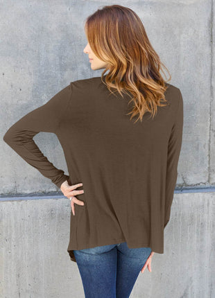 Basic Bae Full Size Open Front Long Sleeve Cardigan - MimiStylez