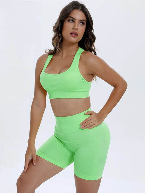 Scoop Neck Wide Strap Top and Shorts Active Set - MimiStylez