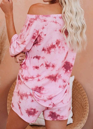 Tie-Dye Half Sleeve Top and Shorts Set - MimiStylez