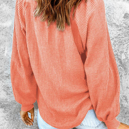 Square Neck Waffle-Knit Top - MimiStylez