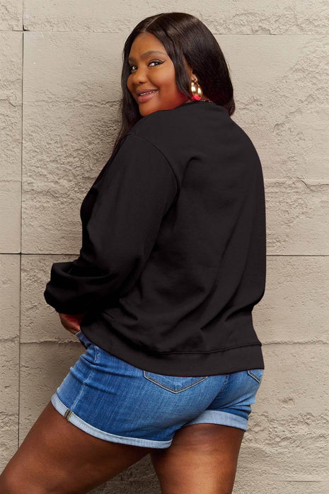 Simply Love Full Size CIAO！Round Neck Sweatshirt - MimiStylez
