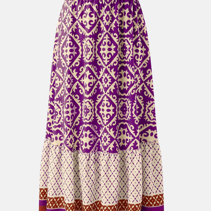 Geometric Elastic Waist Maxi Skirt - MimiStylez