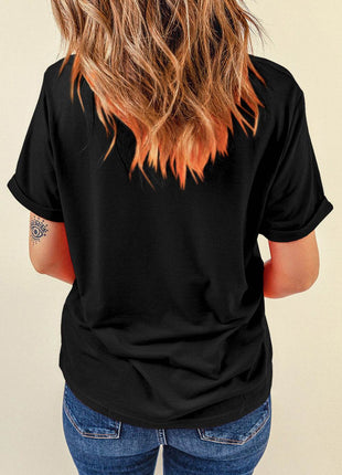 Flower Graphic Round Neck Short Sleeve T-Shirt - MimiStylez