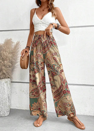 Printed Wide Leg Pants - MimiStylez