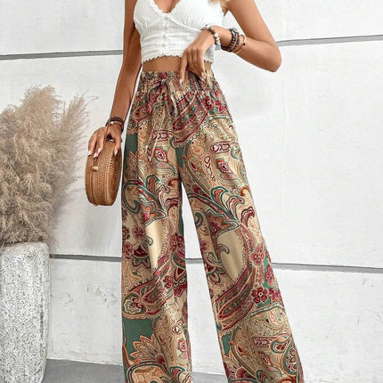 Printed Wide Leg Pants - MimiStylez