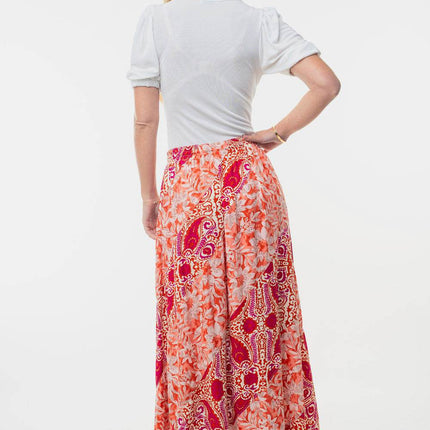 White Birch Full Size High Waisted Floral Woven Skirt - MimiStylez