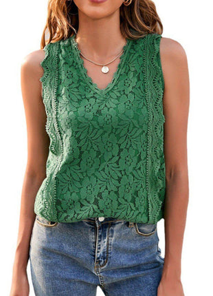 Lace V-Neck Tank - MimiStylez