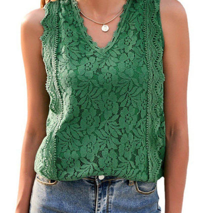 Lace V-Neck Tank - MimiStylez