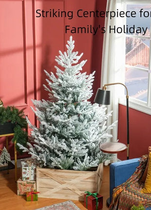 6FT Pine Christmas Tree With 795 Realistic Branches, Steel Base, Auto Open