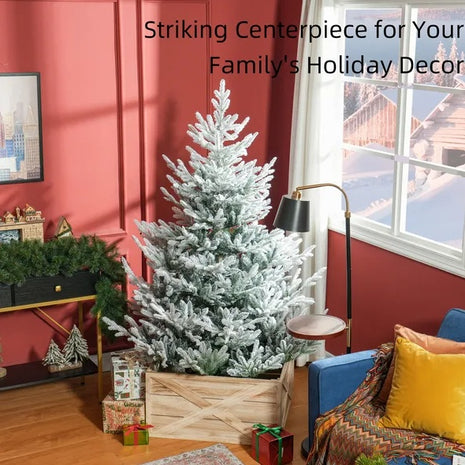 6FT Pine Christmas Tree With 795 Realistic Branches, Steel Base, Auto Open