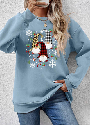 Faceless Gnomes Graphic Drop Shoulder Sweatshirt - MimiStylez