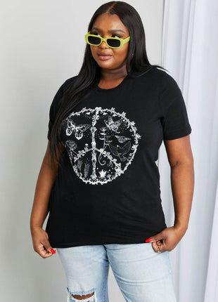 mineB Full Size Butterfly Graphic Tee Shirt - MimiStylez