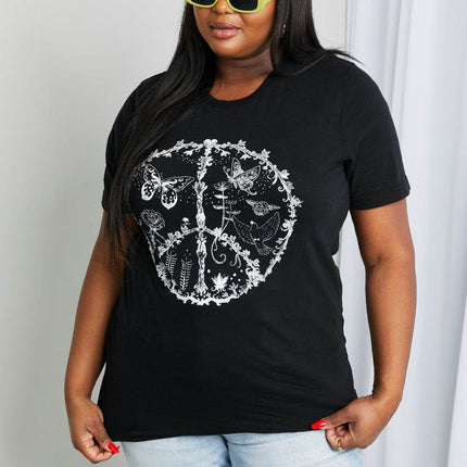 mineB Full Size Butterfly Graphic Tee Shirt - MimiStylez