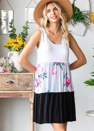 Heimish Full Size Scoop Neck Frill Tiered Dress - MimiStylez